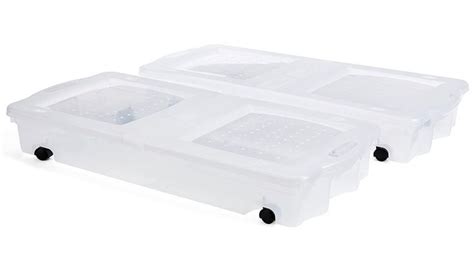 Rubbermaid Under The Bed Wheeled Storage Box 68 Qt Pack Of 2 Plastic