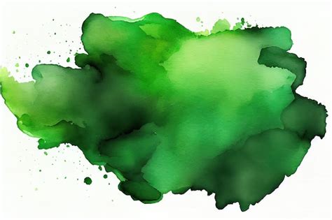 Textura De Mancha De Aquarela Em Tom De Cor Verde Generative Ai Foto