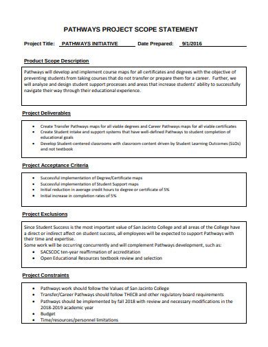 Scope Statement Templates In Pdf Doc 6624 Hot Sex Picture