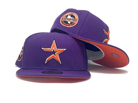 HOUSTON ASTROS 45TH ANNIVERSARY DEEP PURPLE ORANGE BRIM NEW ERA FITTED ...