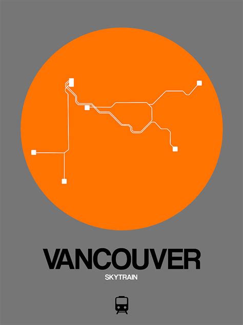 Vancouver Orange Subway Map Digital Art by Naxart Studio - Fine Art America