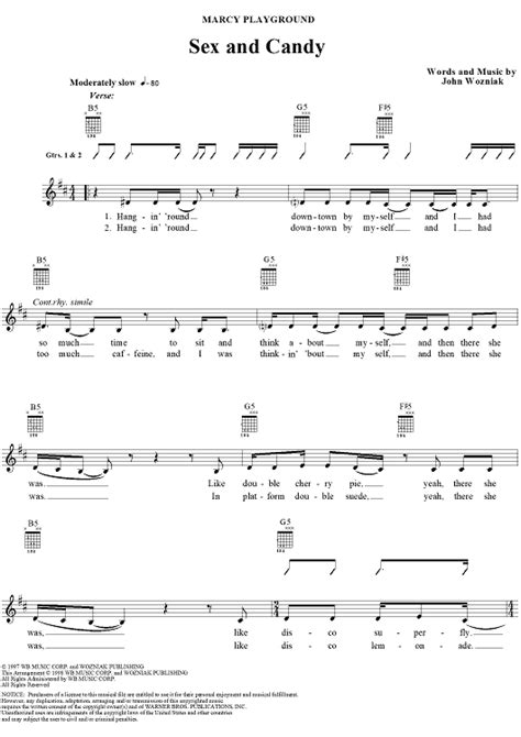 Sex And Candy Sheet Music By Marcy Playground For Guitar Tabvocal Sheet Music Now