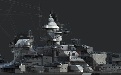 Bismark Battleship High Poly 3d Model By Cactus3d