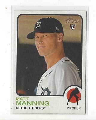 Topps Heritage Matt Manning Rc Rookie Tigers Ebay