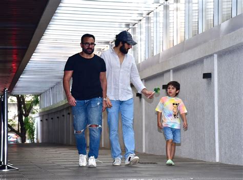 Saif Ali Khan Gets Spotted With Sons Ibrahim And Taimur In The City