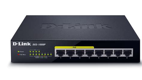 Dgs 1008p 8 Port Gigabit Poe Unmanaged Desktop Switch D Link Sweden