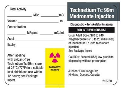 Product Images Technetium Tc M Medronate Photos Packaging Labels