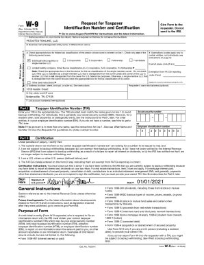 Fillable Online Taxpayer Identification Numbers Tin Fax Email Print