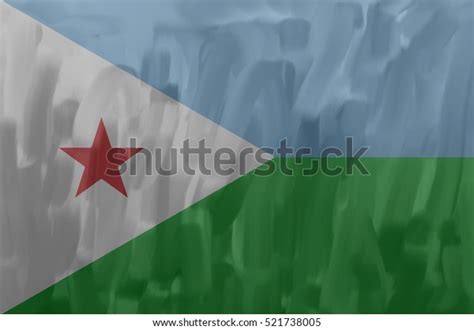 Djibouti Painted Drawn Vector Flag Dramatic Stock Vector Royalty Free