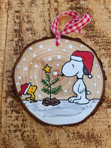 Handpainted Wood Slice Ornaments Etsy Handmade Christmas Ornaments