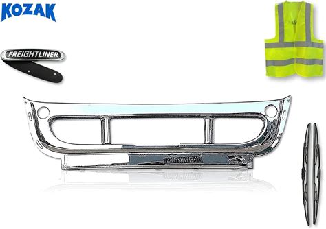 Kozak Freightliner Cascadia Trucks Center Front Bumper 2008 Bumper Chrome Trim Overlay Plus