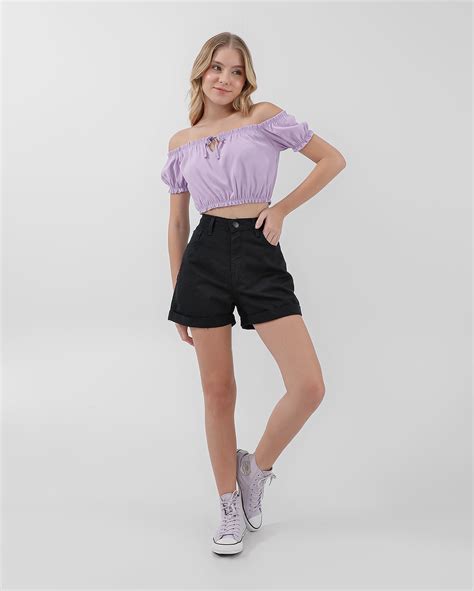 Riachuelo Short Jeans Color Juvenil Barra Dobrada E O Preto