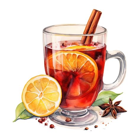 Premium PSD Hot Toddy Beverages Illustration Watercolor Style Ai Generated