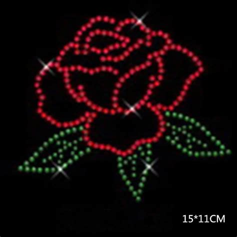 Pc Lot Rose Hot Fix Rhinestone Motif Rhinestone Iron On Transfers Designs Strass Iron Patches