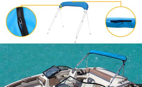 4 Bow Bimini Top Replacement Cover Waterproof 600d Sun Shade Boat Canopy With