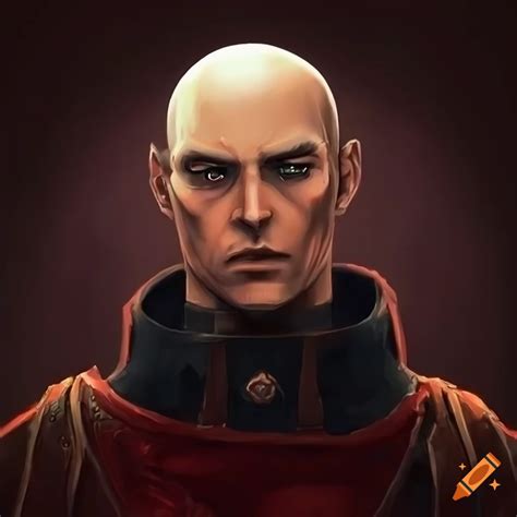 Character Of A Bald Inquisitor From Warhammer 40000