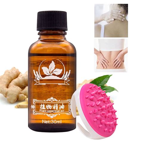 Cosprof 2 Pcs Ginger Oil Ginger Massage Oil With Massage Brush For