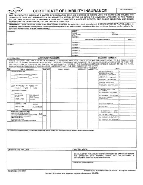 Form Acord25 Fill Out Sign Online And Download Printable Pdf Texas Templateroller