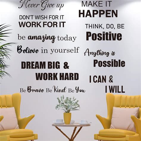 10 calcomanías inspiradoras para pared frases motivacionales y