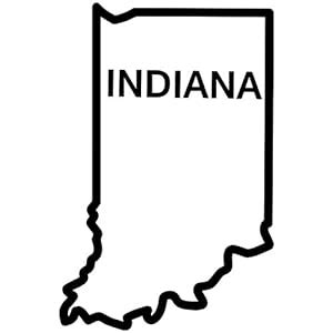 Amazon.com - Indiana State Outline Decal Sticker (black, 5 inch) - Wall ...