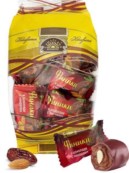 Конфеты Самарский кондитер, финики в шоколаде с миндалем, 500 г ...