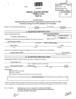 Fillable Online ANNUAL AUDITED REPORT FORM X 17A 5 PART III R IICPi77 V