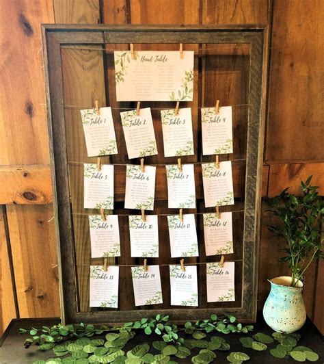 Wedding Seating Chart Barnwood Frame Rustic Wedding Decor Table Card