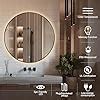 Amazon Niccy Led Backlit Round Mirror For Bathroom Black