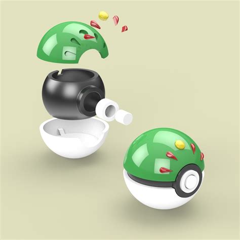 Stl Datei Pokemon Pokeball Freund Ball Geteilt Kostenlosdesign F R