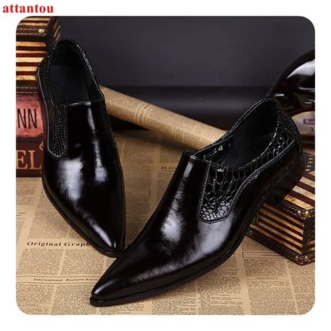 Hot Sale Newest Sale Pointed Toe Men Black Dress Shoes Leather Luxury Male Casual Shoes Concise