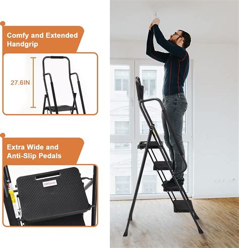 Buy Hbtower Step Ladder With Handrails Lbs Folding Step Stool