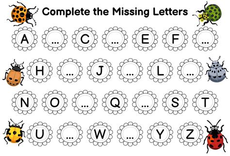 Education Game For Complete The Missing Letters With Cute Cartoon