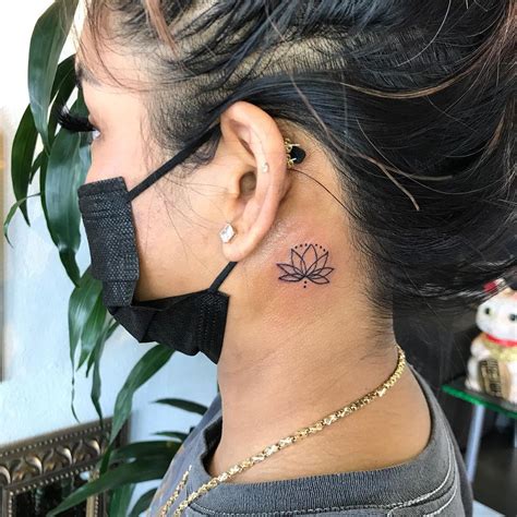 Lotus Flower Tattoo Behind Ear Best Flower Site