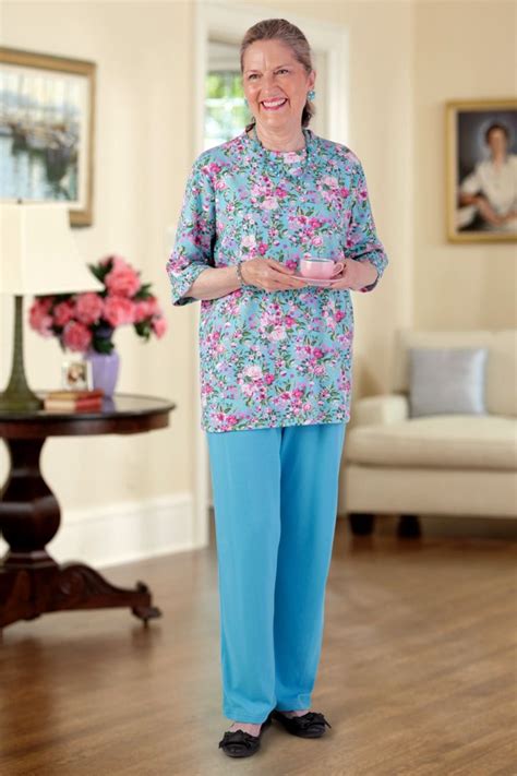 Short Sleeve Mixed Adaptive Knit Set Adaptive Clothing For Seniors Disabled And Elderly Care