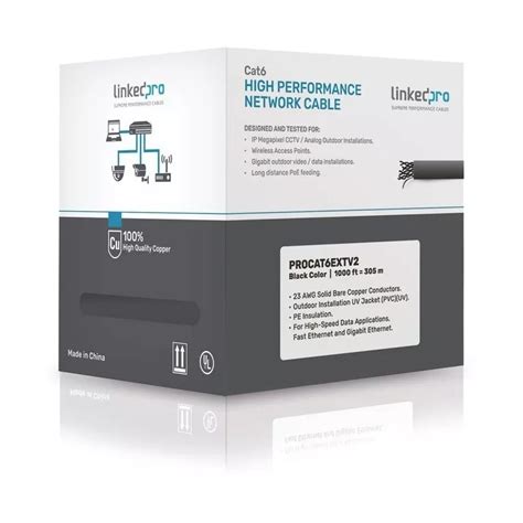 Cable Utp Cat6 Blindado Exterior 305mts 100 Cobre Linkedpro