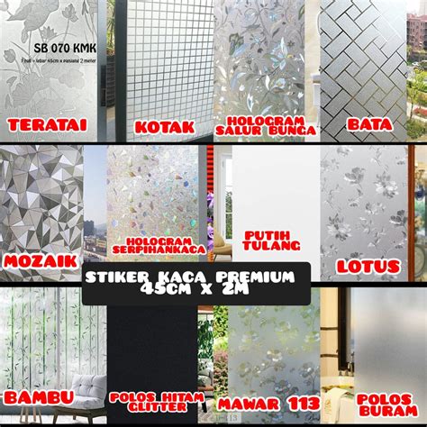 Jual Stiker Kaca Sanblast Uk 45cmx2m Buram Hologram Serpihan Salur Bata