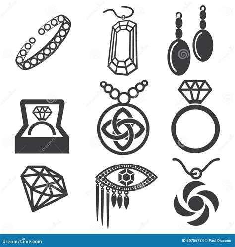 Jewelry Mark Set Stock Vector Illustration Of Shapes 50756734