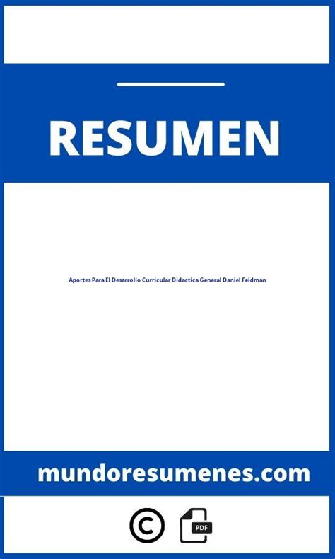 Aportes Para El Desarrollo Curricular Didactica General Daniel Feldman