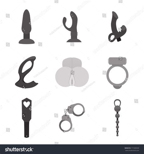 Set Simple Monochrome Sex Toys Flat Stock Vector Royalty Free 777289339 Shutterstock