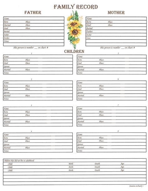 Family – Downloadable – Family Group Chart 1 | Scrapbook Your Family Tree