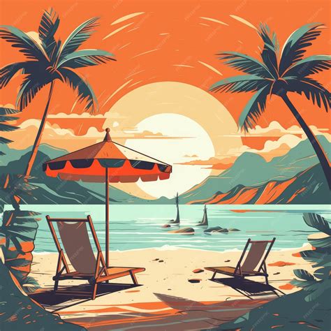 Premium Photo Summer Beach Background Illustration