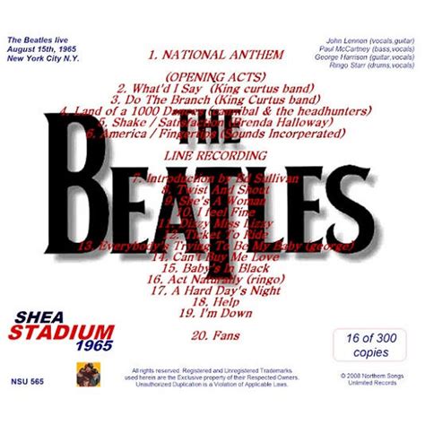 Shea Stadium Ltd Cd By The Beatles Cd With Zorro Ref