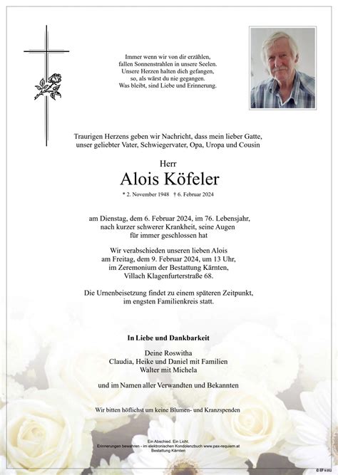 Parte für Alois Köfeler pax requiem