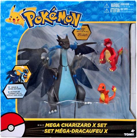 Pokemon Mega Charizard X Exclusive Figure 3-Pack Set Charmander ...