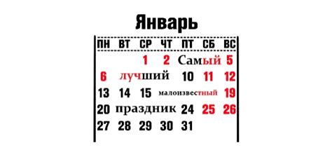 Тест-турнир Самый лучший малоизвестный праздник. Январь