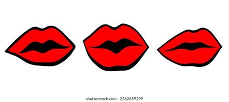 Red Female Lips Collection Woman Lips Stock Vector Royalty Free