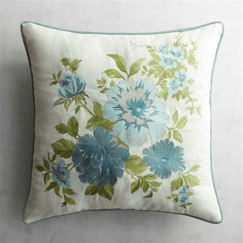 Pier Imports Throw Pillow Floral Embroidered Maui Indoor Outdoor X