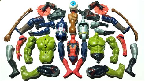 Merakit Mainan Captain America Action Figure Vs Spiderman Hulk