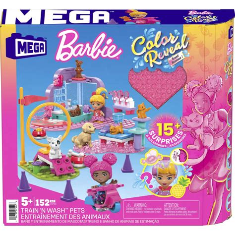 Mega Barbie Colour Reveal Train N Wash Pets Afterpay