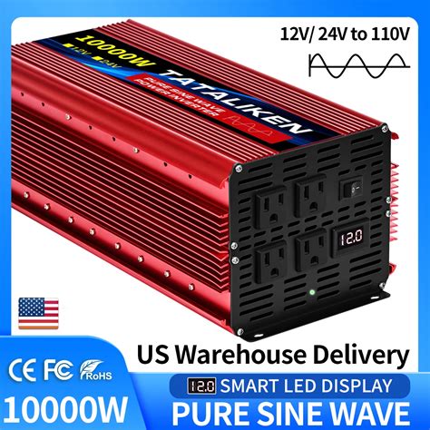 Power Inverter 10000W DC 12V To AC 110V 60HZ Pure Sine Wave Inverter